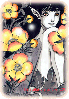 Ranunculus flower faeries. Copyright© 2002 Natalia Pierandrei